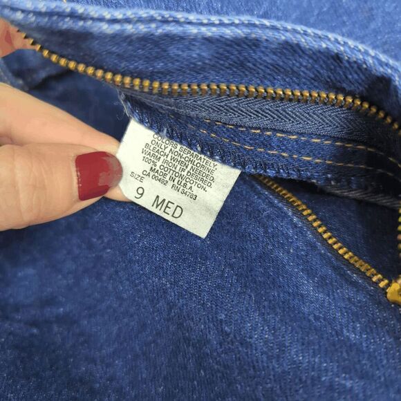 Vintage Lee Juniors Size 9 Dark Wash Straight Leg Blue Jeans - Picture 8 of 8